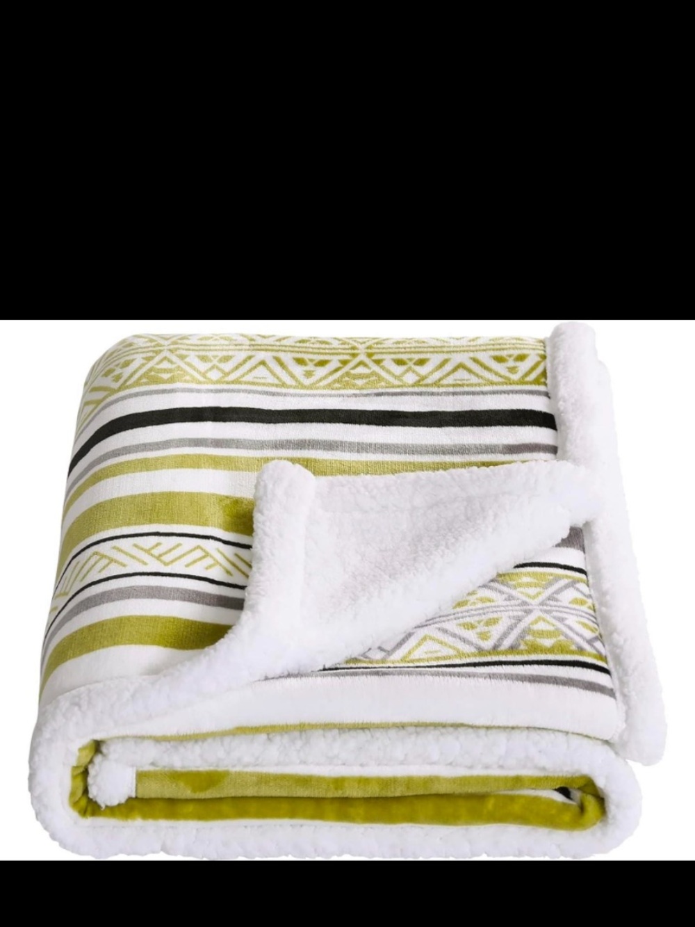 Sherpa Fleece Throw Blanket 60x80 Fair Isle Winter Pattern Warm Soft Plush NEW